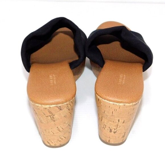 SONOMA Life & Style black textile slip on high heel sandals woman's size 6, NEW! - Picture 3 of 8